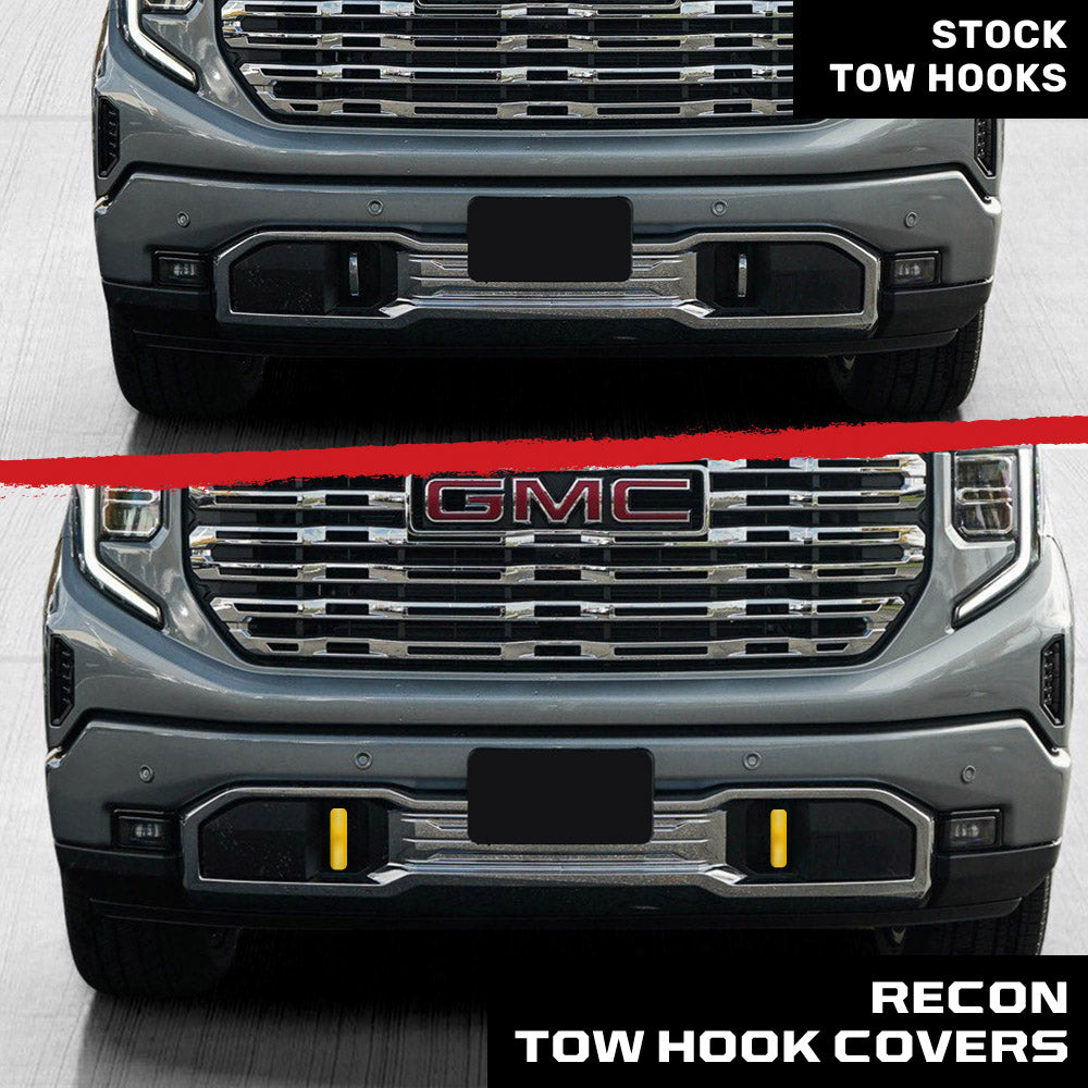 GMC 20-26 Sierra 2500/3500 Tow Hook Covers 2-Piece Set of Silicone Covers Standard & LED Options - Multiple Colors