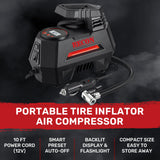 Portable Tire Inflator Air Compressor Pump Kit 12V for Truck, Cars, Bicycle & More 150PSI w/ LED Flashlight