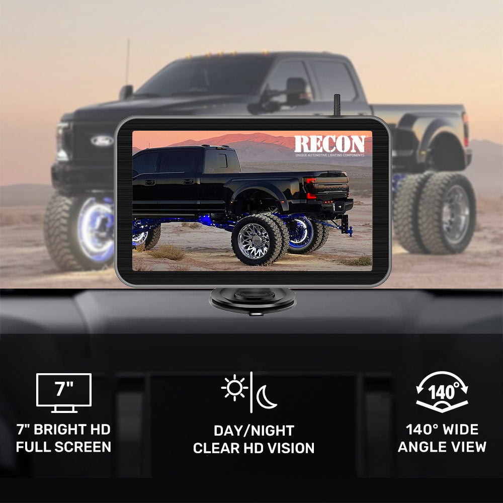 Universal Wireless Backup Camera & 7" 720P HD Monitor Kit Wide Angle View - For Trucks, Cars, RVs & More