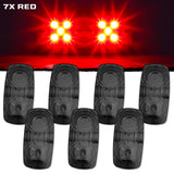 RECON 14-Pc Trailer Clearance Side Marker Running Lights Turn Signals 4" Lights with Ultra Bright 7 Red & 7 Amber LED Lights - Multiple Lens
