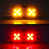 RECON 14-Pc Trailer Clearance Side Marker Running Lights Turn Signals 4" Lights with Ultra Bright 7 Red & 7 Amber LED Lights - Multiple Lens
