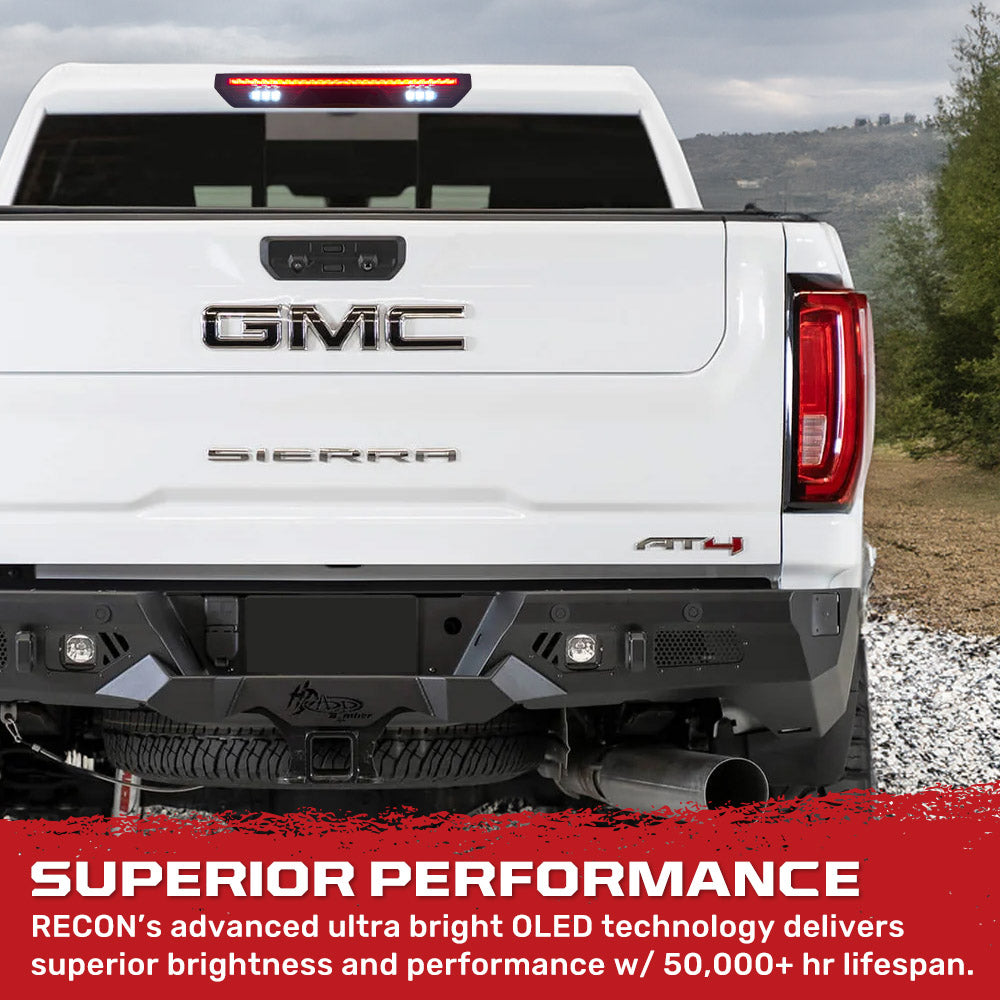 GMC Sierra & Chevy Silverado 1500 19-26 (4th GEN) LED 3rd Brake Light Kit with Smoked Lens RECON GMC Sierra & Chevy Silverado 1500 19-26 (4th GEN) LED 3rd Brake Light Kit with Smoked Lens GMC Sierra & Chevy Silverado 1500 19-26 (4th GEN) LED 3rd Brake Light Kit with Smoked Lens GMC Sierra & Chevy Silverado 1500 19-26 (4th GEN) LED 3rd Brake Light Kit with Smoked Lens GMC Sierra & Chevy Silverado 1500 19-26 (4th GEN) LED 3rd Brake Light Kit with Smoked Lens