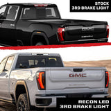 GMC Sierra 1500 & Chevy Silverado 1500 19-26 (4th GEN) - ULTRA HIGH POWER Red LED 3rd Brake Light w/ ULTRA HIGH POWER CREE XML White LED Cargo Lights (Replaces LED 3rd Brake Light with 2 Cargo Bed Cameras - Clear Lens