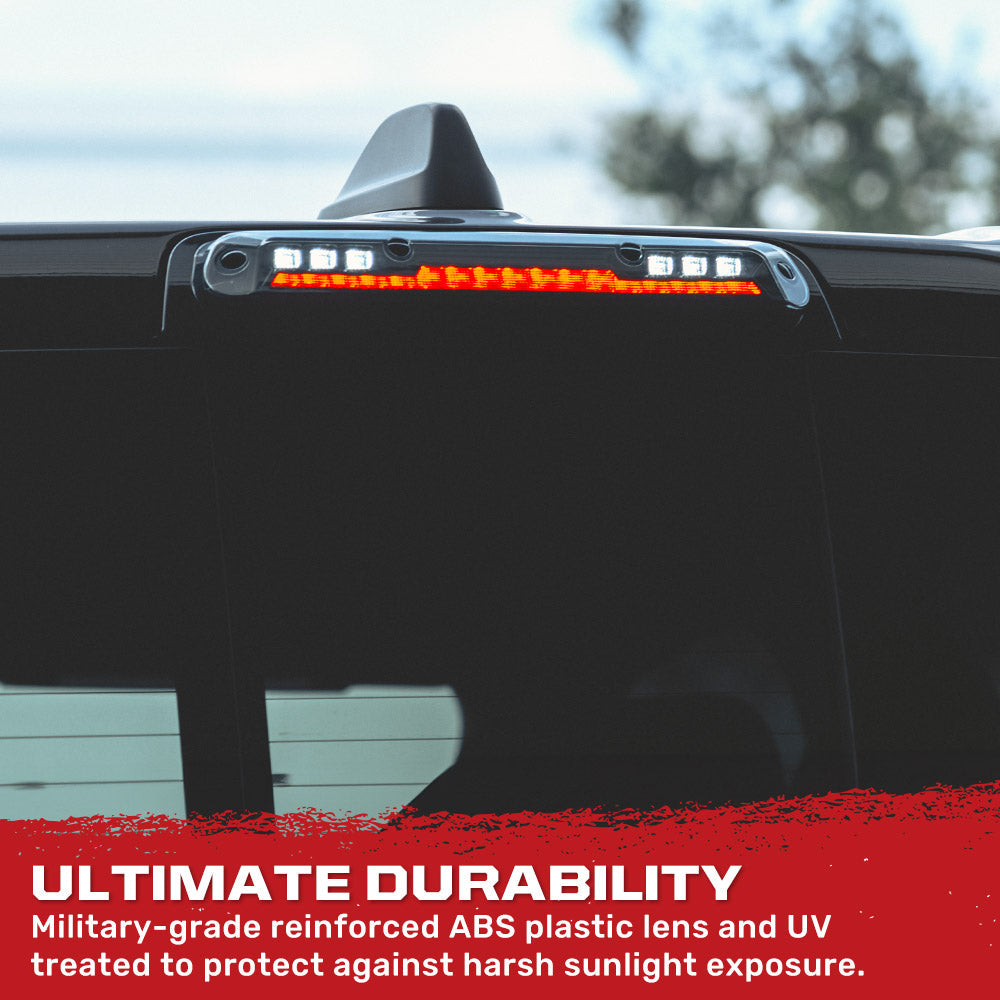 Dodge 19-26 RAM 1500 Red LED 3rd Brake Light Kit with White LED Cargo Lights and Smoked Lens