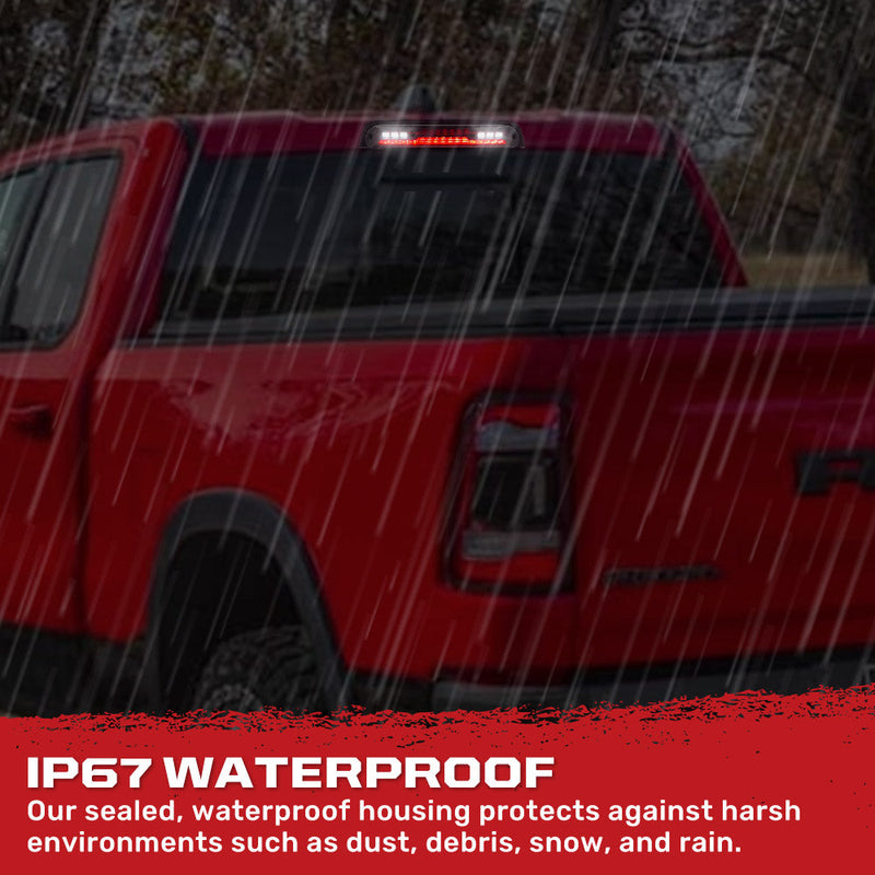 Dodge 19-25 RAM 1500 Red LED 3rd Brake Light Kit with White LED Cargo Lights and Smoked Lens