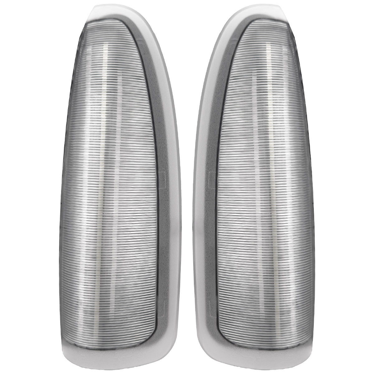 Ford Super Duty & Excursion 03-07 LED  Side Mirror Lenses White Running Lights & Amber Turn Signal - Clear Lens
