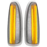 Ford Super Duty & Excursion 03-07 LED  Side Mirror Lenses White Running Lights & Amber Turn Signal - Clear Lens