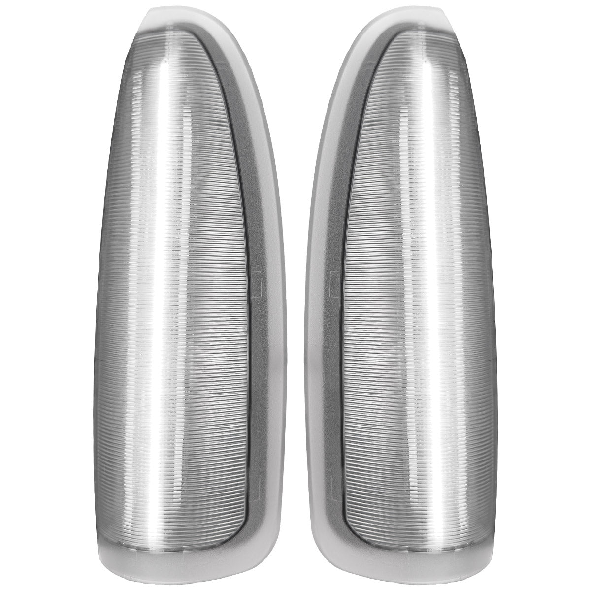 Ford Super Duty & Excursion 03-07 LED  Side Mirror Lenses White Running Lights & Amber Turn Signal - Clear Lens