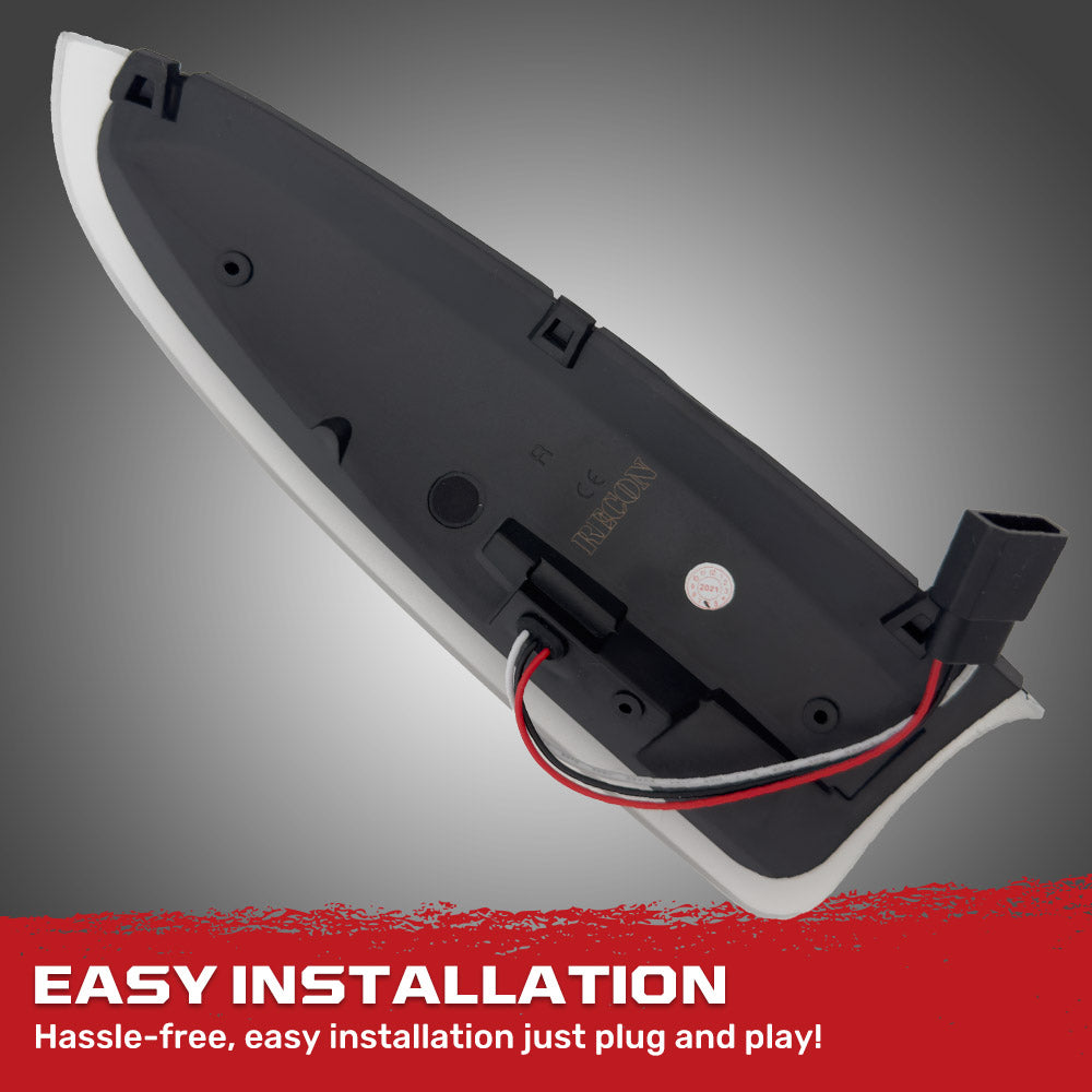 Ford Super Duty & Excursion 03-07 LED  Side Mirror Lenses White Running Lights & Amber Turn Signal - Clear Lens