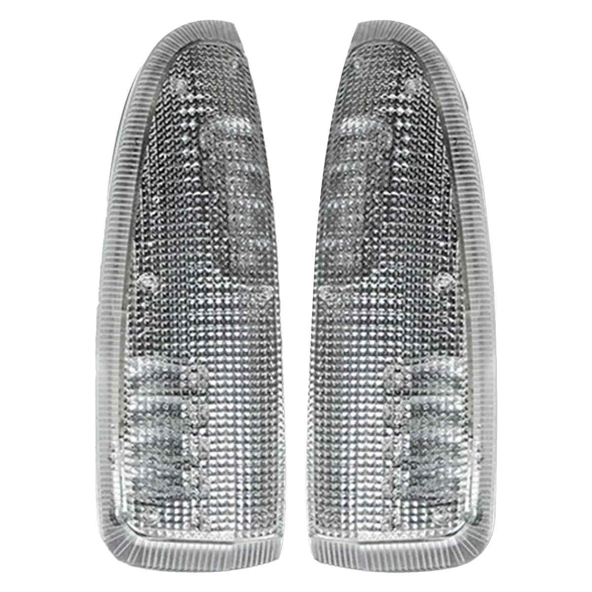 Ford Super Duty & Excursion 03-07 LED Side Mirror Lenses White Running Lights & Turn Signals - Clear Lens