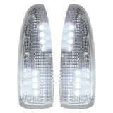 Ford Super Duty & Excursion 03-07 LED Side Mirror Lenses White Running Lights & Turn Signals - Clear Lens