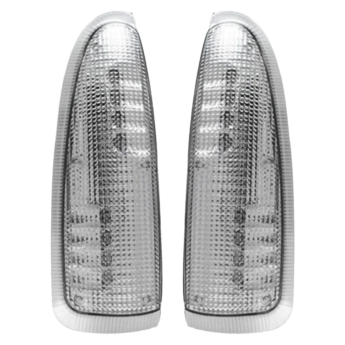 Ford Super Duty & Excursion 03-07 LED Side Mirror Lenses White Running Lights & Turn Signals - Clear Lens