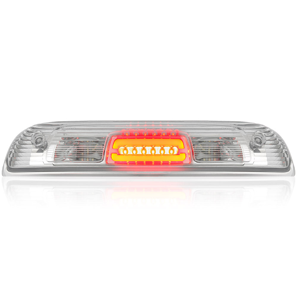 GMC Sierra & Chevy Silverado 14-19 2500/3500 (3rd Gen) - Ultra High Power Red CREE XML Red LED 3rd Brake Light with White LED Cargo Lights - Clear Lens