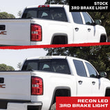 GMC Sierra & Chevy Silverado 14-19 2500/3500 (3rd Gen) - Ultra High Power Red CREE XML Red LED 3rd Brake Light with White LED Cargo Lights - Clear Lens