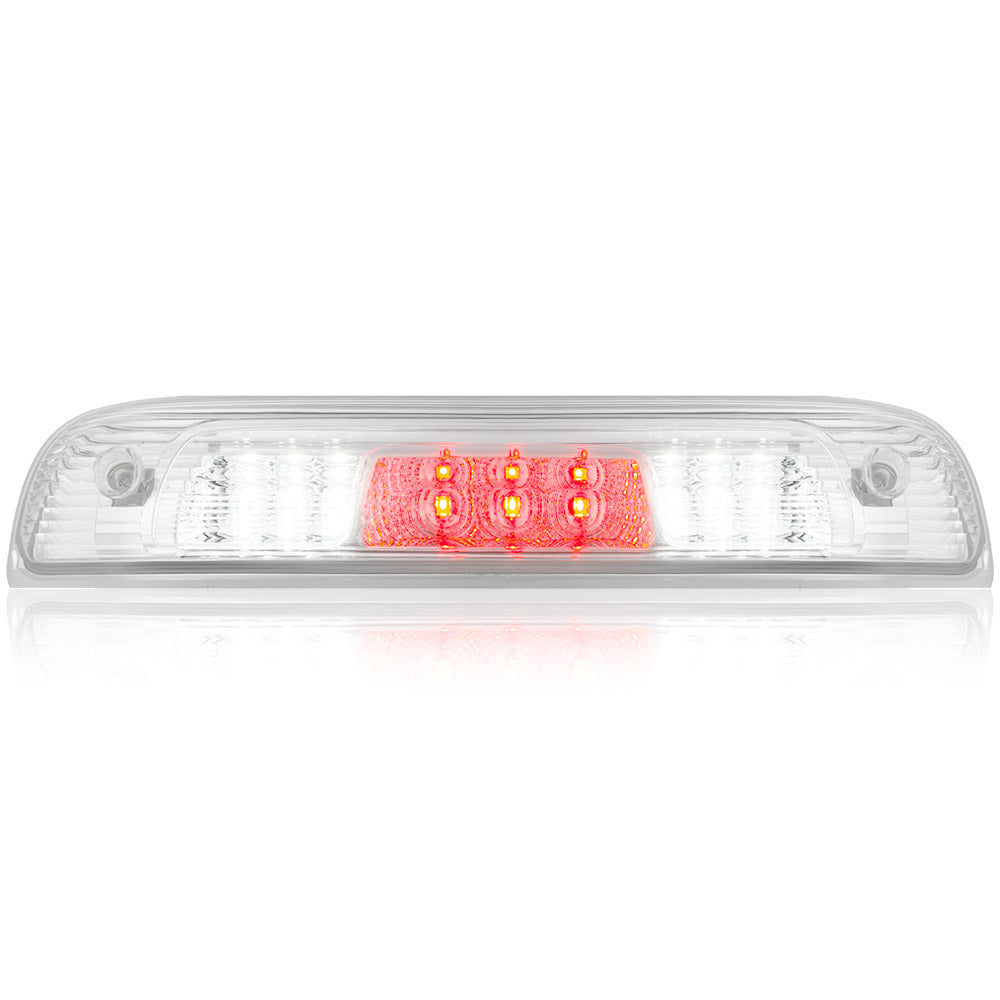 GMC Sierra & Chevy Silverado 3rd GEN 14-19 2500/3500 Red LED 3rd Brake Light Kit with White LED Cargo Lights - Clear Lens