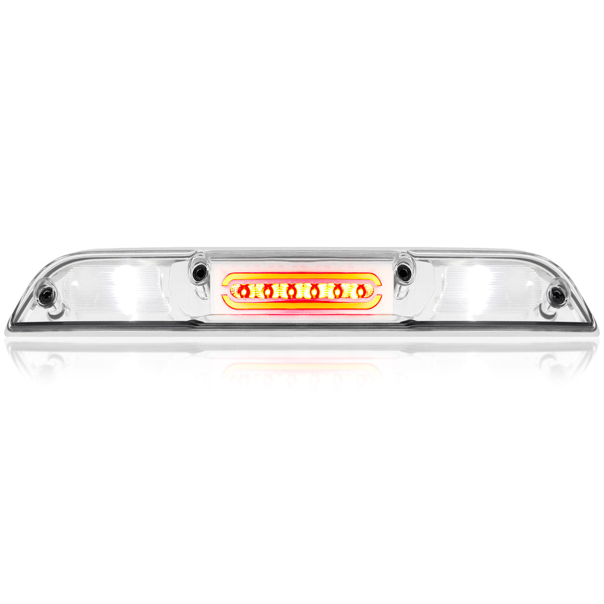 Ford 21-26 F150 & Super Duty F250, F350, F450 & Ranger & Maverick - Does NOT Fit Models with OEM Cargo Bed Camera - ULTRA HIGH POWER Red LED 3rd Brake Light Kit w/ CREE XML White LED Cargo Lights - Clear Lens