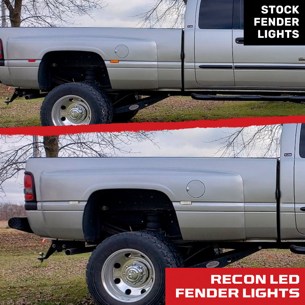 Dodge RAM 94-01 Red & Amber LED Fender Lights (4-Piece Set) - Smoked or Clear Lens