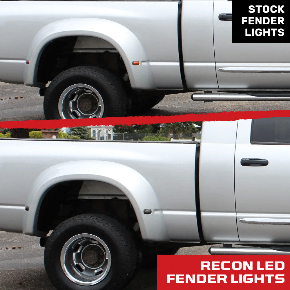 Dodge RAM 02-09 Amber & Red Fender LED Lights (4-Piece Set) Smoked or Clear Lens