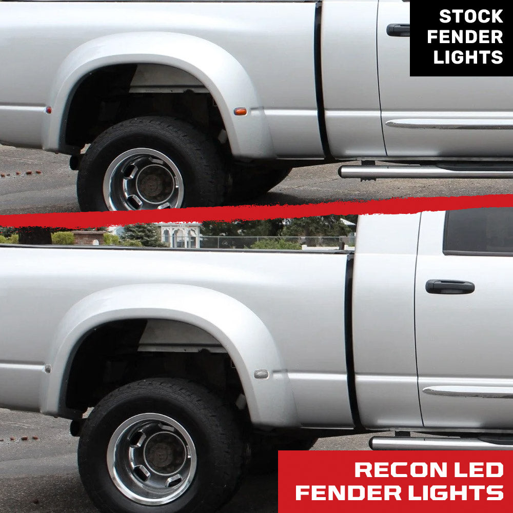 Dodge RAM 02-09 Amber & Red Fender LED Lights (4-Piece Set) Smoked or Clear Lens