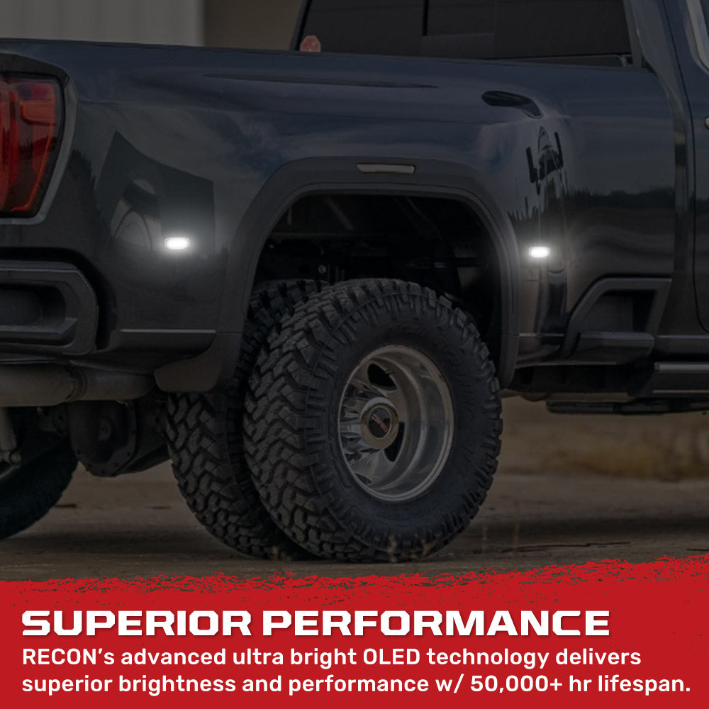GMC Sierra & Chevy Silverado 15-26 (3rd & 4th Gen) Dually Fender Lights (4-Piece Set) - Multiple Lens & Colors