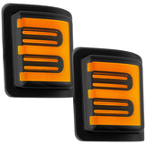 Ford 08-16 Super Duty F250/F350 Side Mirror Lenses (2-Piece Set) Ultra High Power White or Amber Running Lights & Scanning Amber Turn Signals Smoked or Clear Lens