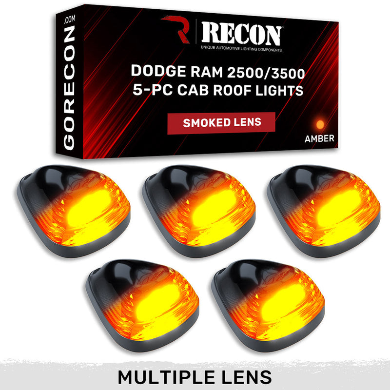 Dodge RAM 2500/3500 94-98 5-Piece Cab Roof Light Set Amber LED 194 Bulbs - Multiple Lens