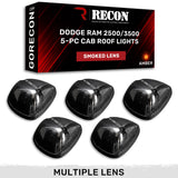 Dodge RAM 2500/3500 94-98 5-Piece Cab Roof Light Set Amber LED 194 Bulbs - Multiple Lens