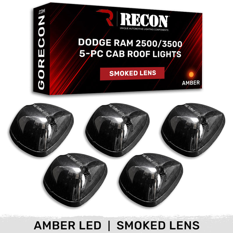 Dodge RAM 2500/3500 94-98 5-Piece Cab Roof Light Set Amber LED 194 Bulbs - Multiple Lens