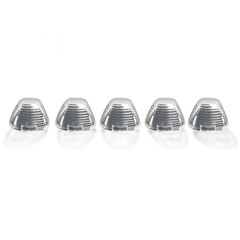 Ford Super Duty 99-16 5 Piece Cab Lights Amber Xenon Bulbs with Clear Lens - (Attn: This cab light kit replaces OEM factory installed Ford 99-16 cab roof light lenses)
