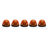 Ford Super Duty 99-16 5 Piece Cab Lights Amber Xenon Bulbs with Amber Lens - (Attn: This cab light kit replaces OEM factory installed Ford 99-16 cab roof light lenses)