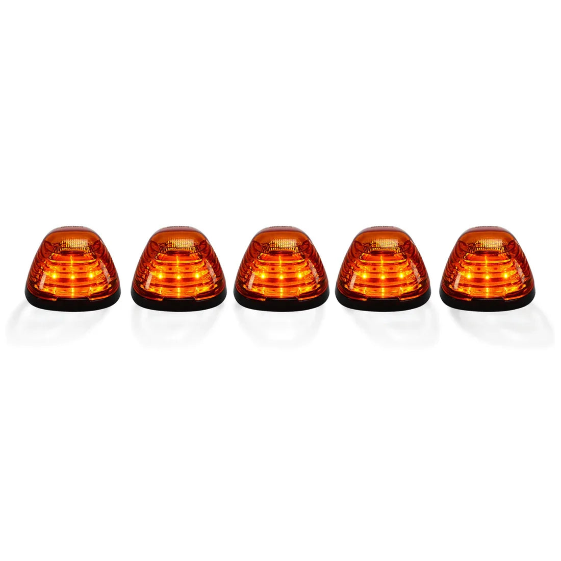 Ford Super Duty 99-16 5 Piece Cab Lights Amber Xenon Bulbs with Amber Lens - (Attn: This cab light kit replaces OEM factory installed Ford 99-16 cab roof light lenses)