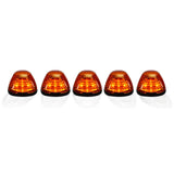 Ford Super Duty 99-16 5 Piece Cab Lights Amber Xenon Bulbs with Amber Lens - (Attn: This cab light kit replaces OEM factory installed Ford 99-16 cab roof light lenses)