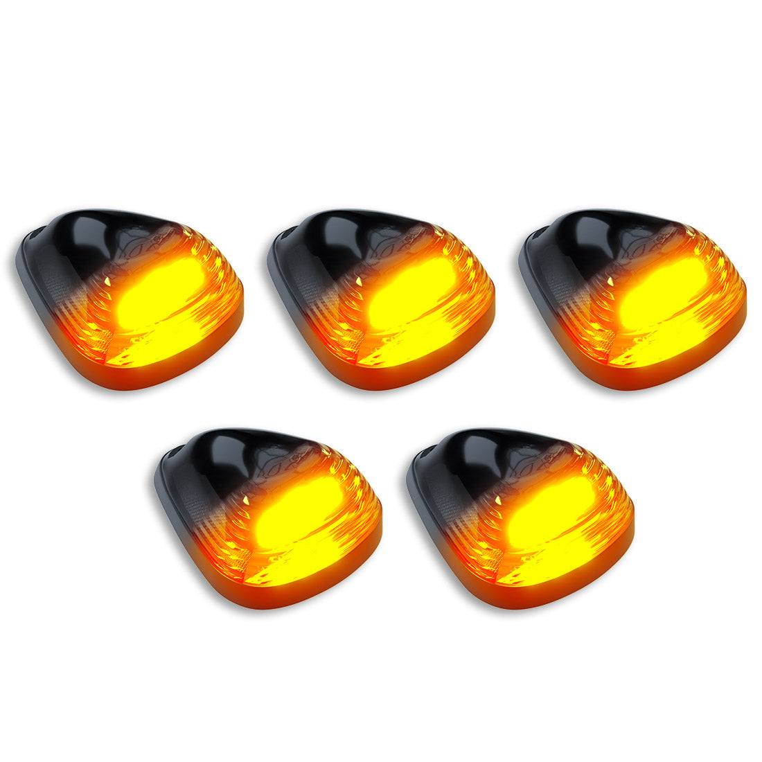 Ford Super Duty 99-16 5-Piece Cab Light Kit Strobe LED in White & Amber - Multiple Lens