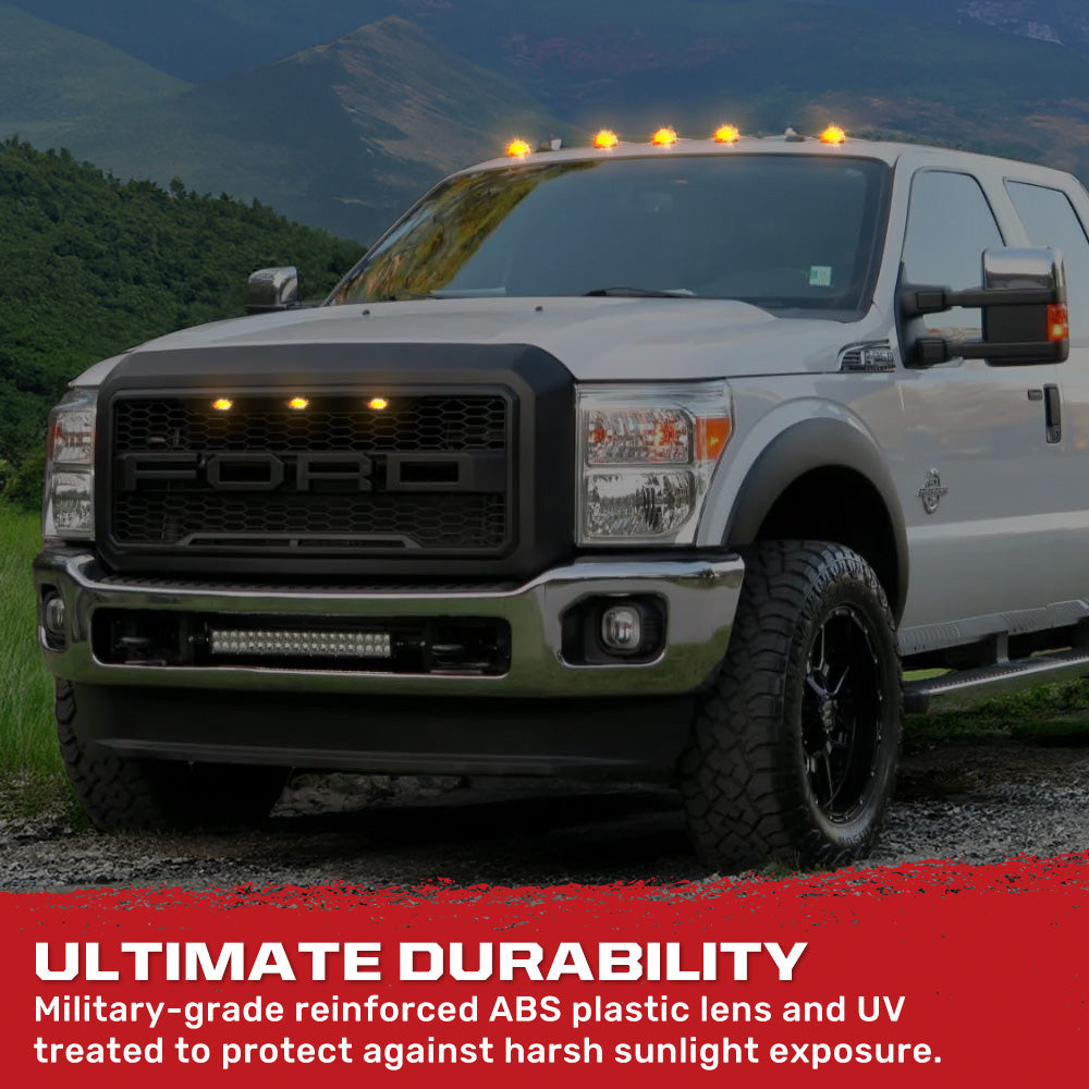 Ford 99-16 Super Duty 5-Pc Cab Roof Lights 2-Way Front & Rear Facing Ultra High-Power LED (ATTN: For Models That DID NOT Come With Factory Cab Lights) - Multiple Options