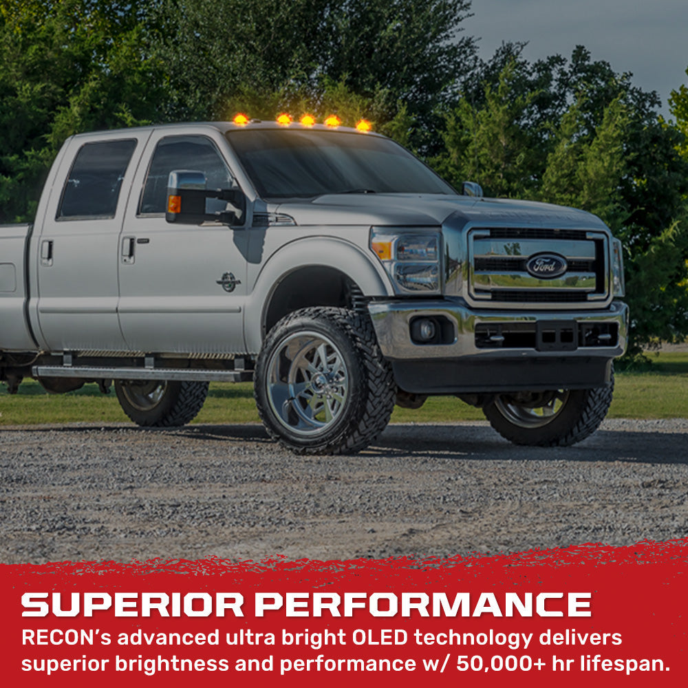 Ford 99-16 Super Duty 5-Pc Cab Roof Lights 2-Way Front & Rear Facing Ultra High-Power LED (ATTN: For Models That DID NOT Come With Factory Cab Lights) - Multiple Options