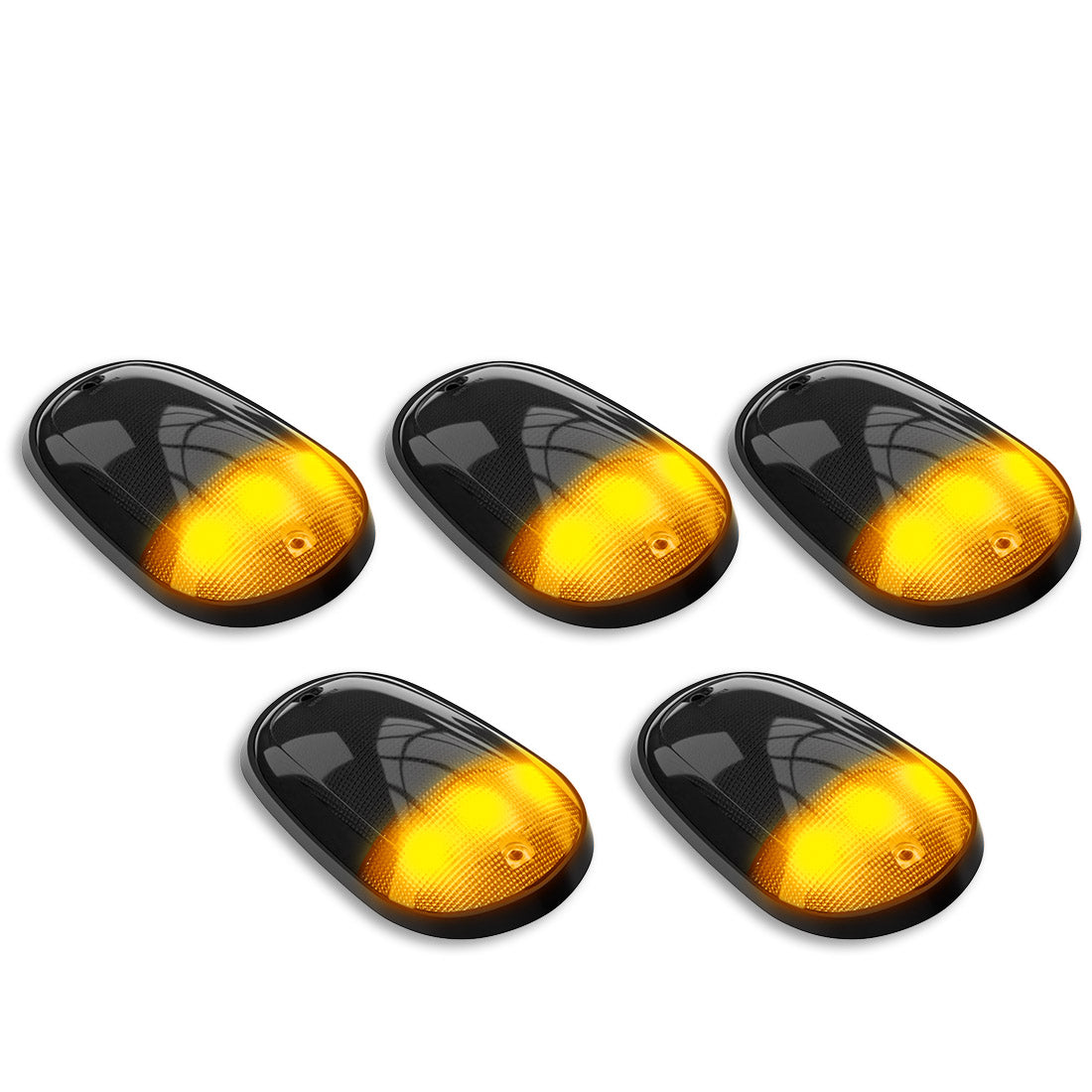 Dodge RAM 03-18 Heavy-Duty 2500/3500 5-Piece Cab Roof Light Kit Strobe LED White & Amber - Multiple Lens