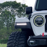 Jeep Wrangler JL 18-26 Ultra Bright White DRL OLED Amber Scanning Switchback Turn Signals Fender Lights (Replaces OEM LED) - Multiple Lens