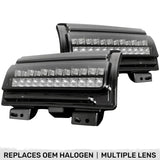 Jeep Wrangler JL 18-26 Ultra Bright White DRL OLED Amber Scanning Switchback Turn Signals Fender Lights (Replaces OEM Halogen) - Multiple Lens