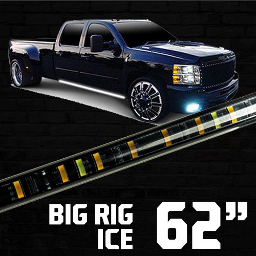 "Big Rig Ice" Side Mounted High Power LED Light Bar Kit Amber Running Lights & Turn Signals w/ White Courtesy Lights - Multiple Sizes