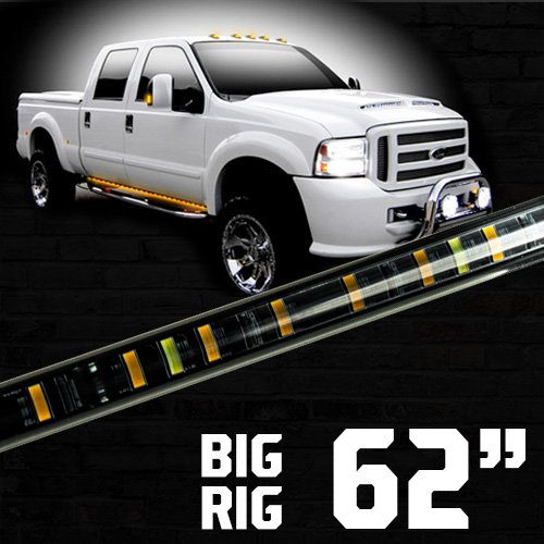 "Big Rig" Side Mounted High Power LED Light Bar Kit Amber Running Lights & Turn Signals - Multiple Sizes