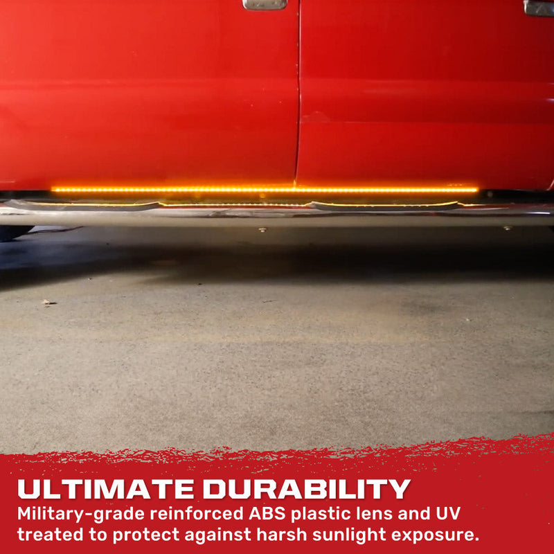 "Big Rig" Side Mounted High Power LED Light Bar Kit Amber Running Lights & Turn Signals - Multiple Sizes