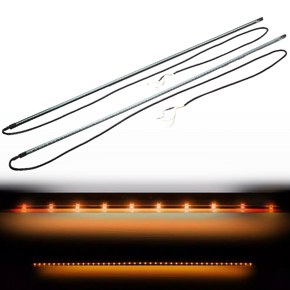 "Big Rig" Strobing Side Mounted High Power LED Light Bars User Selectable Control Amber or White - Multiple Sizes