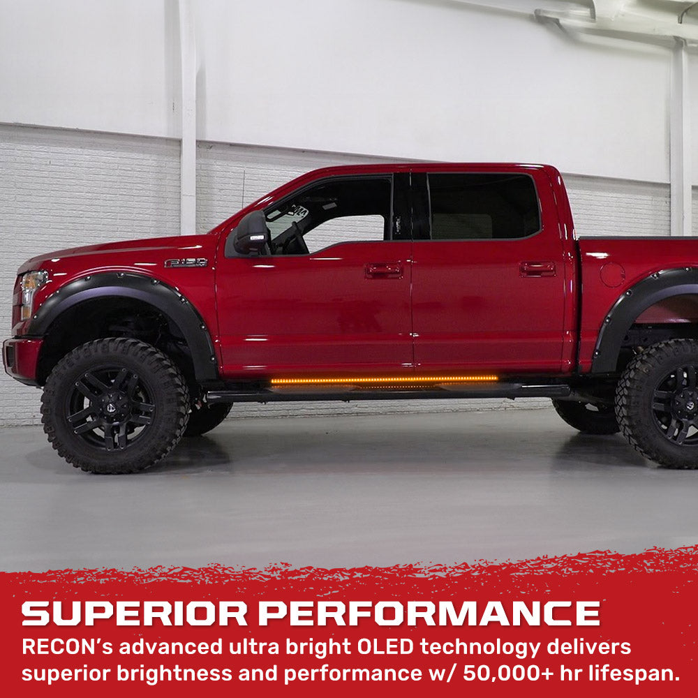 "Big Rig" Strobing Side Mounted High Power LED Light Bars User Selectable Control Amber or White - Multiple Sizes