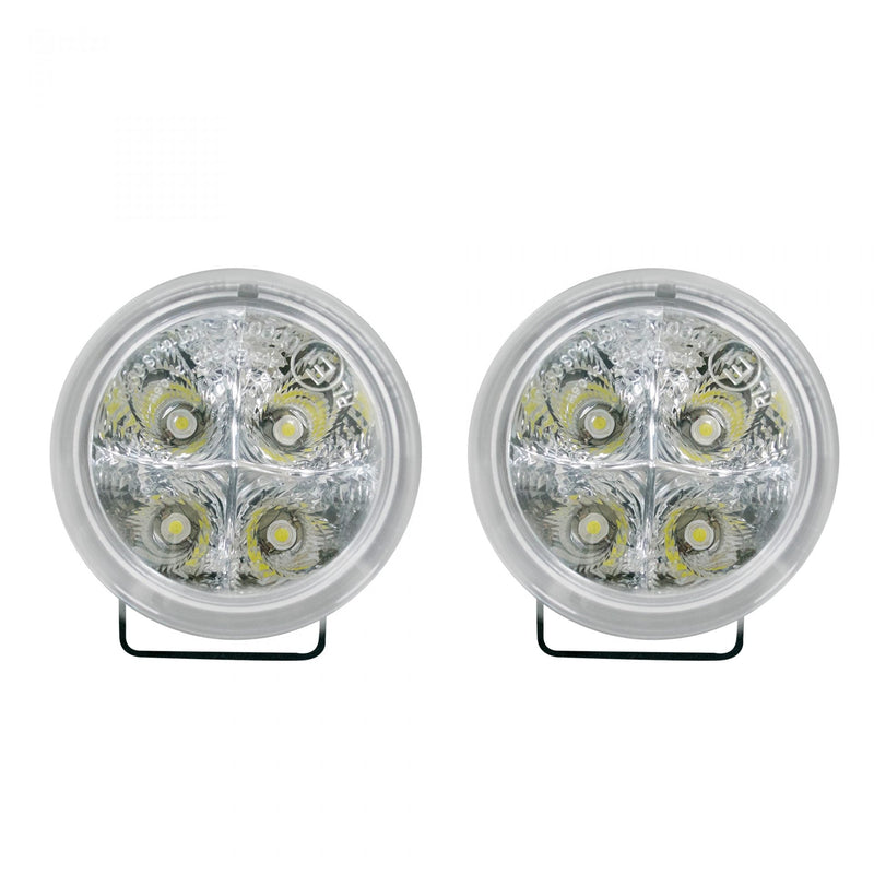 LED Daytime Running Lights Round Housing with Clear Lens