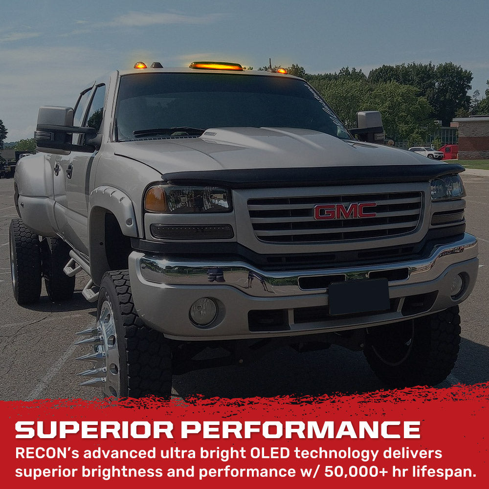GMC & Chevy 02-07 Heavy Duty 3-PC Cab Roof Light Kit 2-Way Front & Rear Facing Ultra High Power OLEDs - Multiple Options