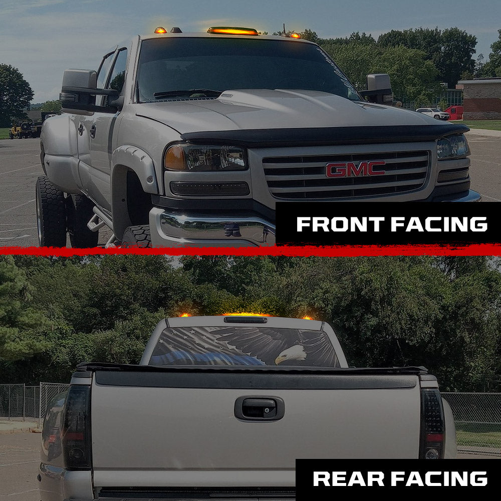 GMC & Chevy 02-07 Heavy Duty 3-PC Cab Roof Light Kit 2-Way Front & Rear Facing Ultra High Power OLEDs - Multiple Options