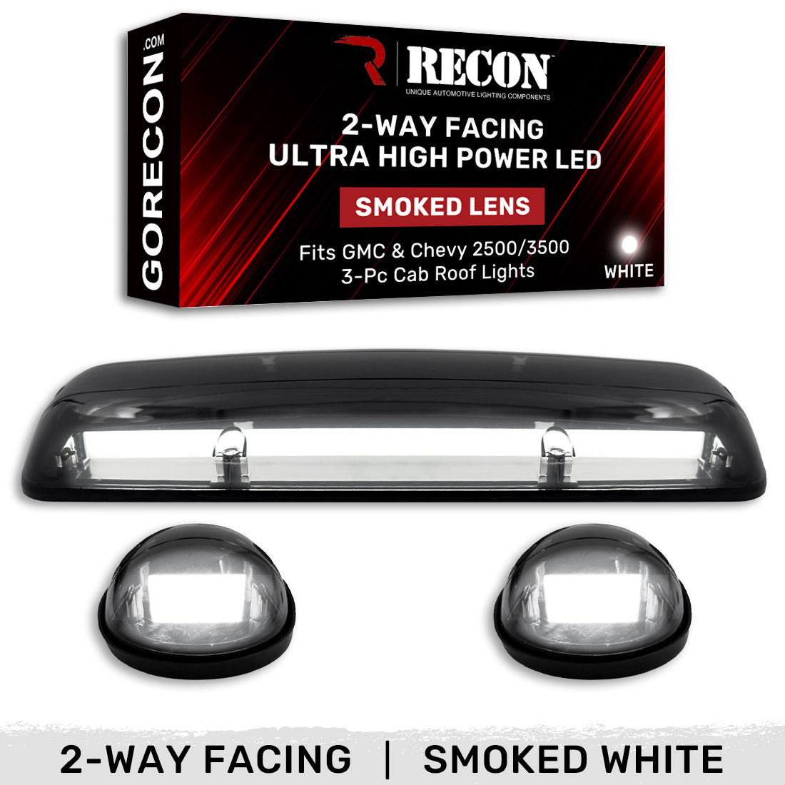 GMC & Chevy 02-07 Heavy Duty 3-PC Cab Roof Light Kit 2-Way Front & Rear Facing Ultra High Power OLEDs - Multiple Options