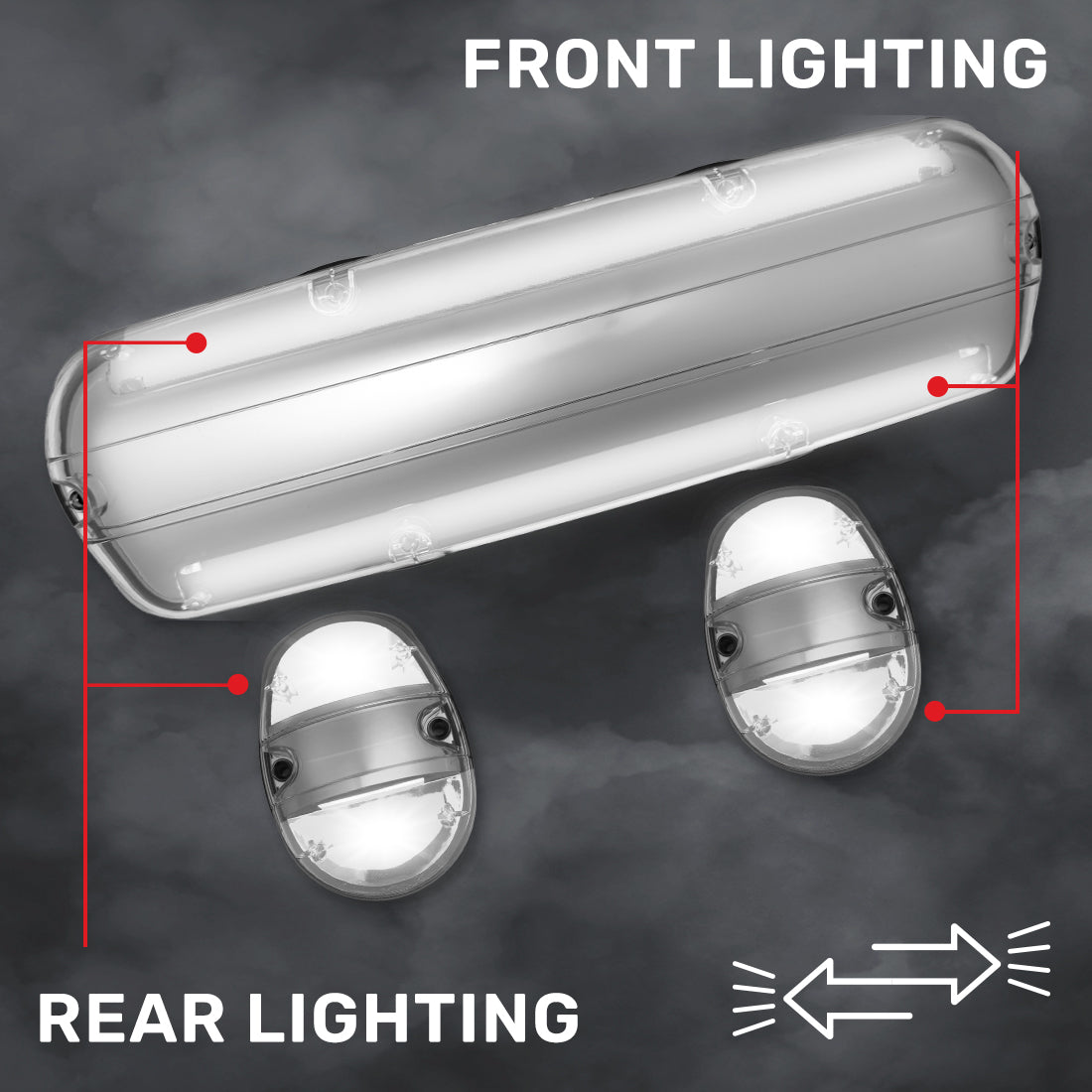 GMC & Chevy 02-07 Heavy Duty 3-PC Cab Roof Light Kit 2-Way Front & Rear Facing Ultra High Power OLEDs - Multiple Options
