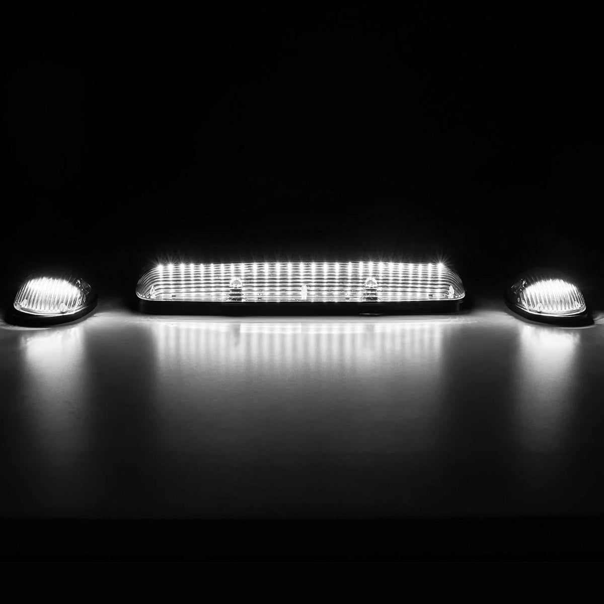 GMC & Chevy 02-07 3-Piece Cab Roof Light Kit Strobe LED White & Amber - Multiple Lens