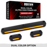 GMC & Chevy 07-14 Heavy-Duty 3-Piece Cab Roof Lights Kit Ultra-High Power Dual-Color (Amber or White) LED Function - Multiple Lens